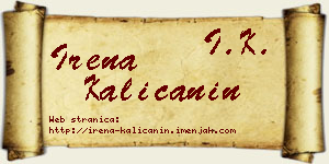 Irena Kaličanin vizit kartica